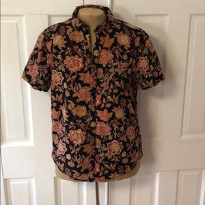 Short-Sleeve Floral Button-Up Shirt
